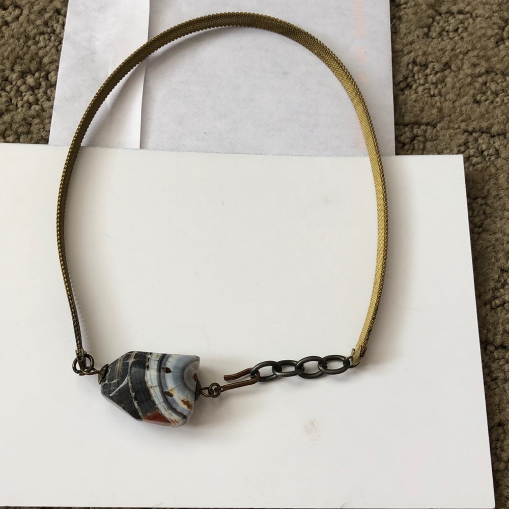 Mixed Metal with Stone Choker